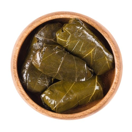 Grape Leaves Stuffed with Rice Appetizer.